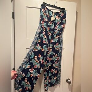 Women’s resort wear one piece jumpsuit strapless